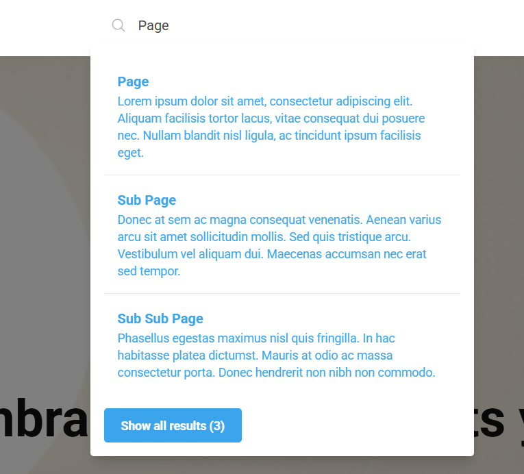 Search Nav result